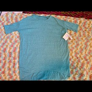 Lularoe Heathered Teal Irma XXS new with tags